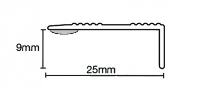 Zenith 287.9MSA Stick Down Edge 9mm Matt Silver (2.7m x 10 lengths)