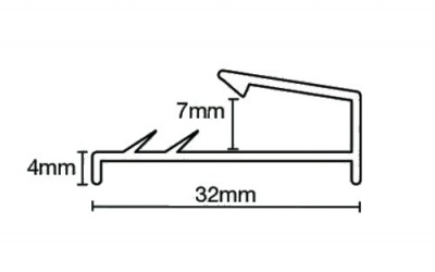 Classic Metal 240.9A Square Edge Raised Base Aluminium (2.7m x 15 lengths)