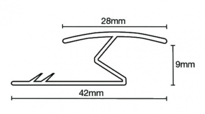 Classic Metal 245.3S Z Profile 9mm Simbrass (0.9m x 45 lengths)