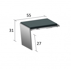 Stairnosing Standard Single Channel Raked Back (SF51)