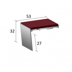 Stairnosing Heavy Duty Single Channel Raked Back (HF51)