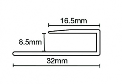 Zenith 277.9MG Edge Cap 8mm Matt Gold (2.7m x 10 Lengths)