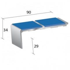 Stairnosing Heavy Duty Double Channel Raked Back (HR2)