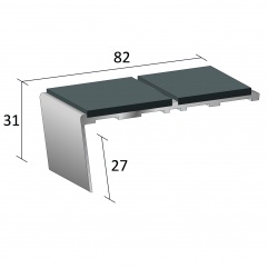 Stairnosing Standard Double Channel Raked Back (SF62)