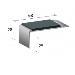 Stairnosing Standard Single Channel Flat / Ramp (SF91)