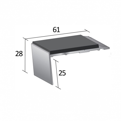 Stairnosing Standard Single Channel Raked / Ramp (SF151)