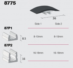 PVC 8775 Flexible Trim Top (36mm) 10 x 2.75m Lengths