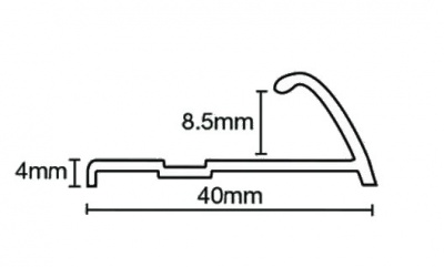 Max 214.9A Heavy Duty Single Edge Raised Base Aluminium (2.7m x 15 lengths)