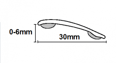 Max Reflections 251.3C 2-in-1 Stick Down Ramp Edge / Cover Strip 0-6mm Chrome (0.9m x 15 lengths)