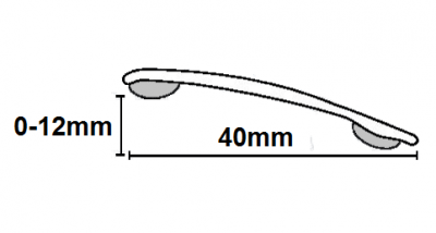 Max Reflections 253.9C 2-in-1 Stick Down Ramp Edge / Cover Strip 0-12mm Chrome (2.7m x 5 lengths)