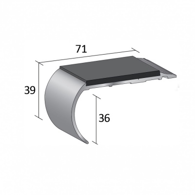 Stairnosing Standard Single Channel Bullnose / Ramp (SF161)